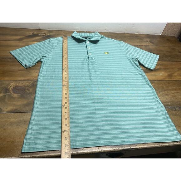 Masters Collection Augusta National Green Striped Golf Polo Shirt Men L Pima - Picture 5 of 8